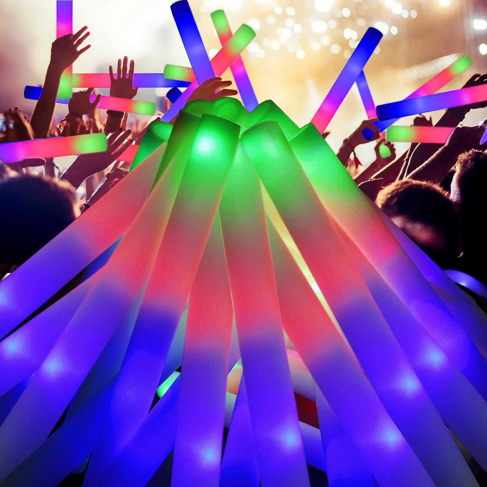 42Pcs Colorful RGB Glow Foam S - огляд і ціна Flashing Led Foam Sticks Party