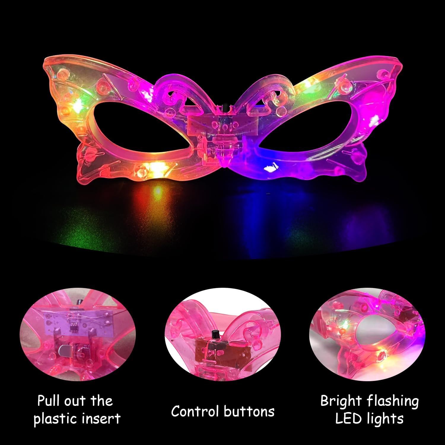 12pcs LED Light Up Glasses Glo - огляд і ціна Glow In The Dark Party Glasses