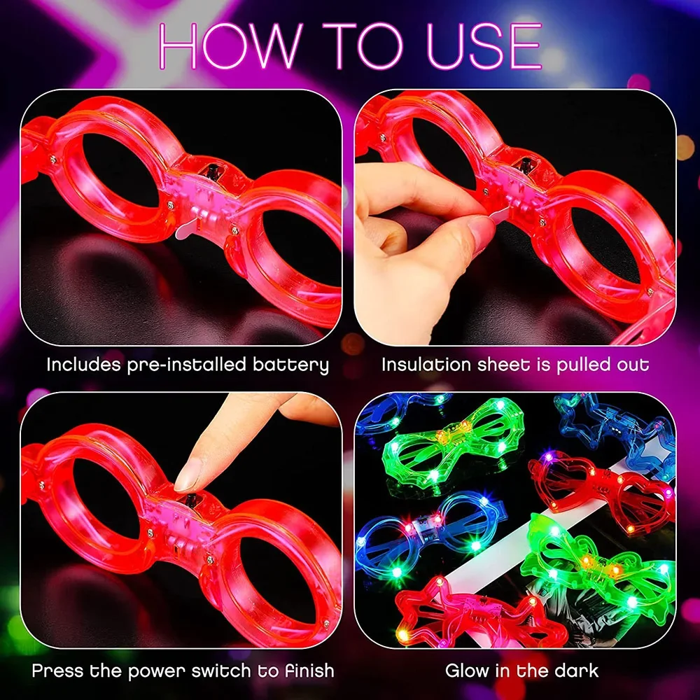 LED Glasse Neon Glow In The Da - огляд і ціна Glow In The Dark Party Glasses